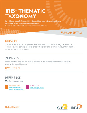 IRIS + Thematic Taxonomy